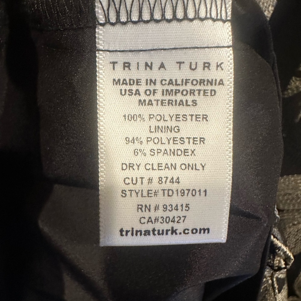 Trina Turk Black Mini Dress with Cream Floral Lace - Picture 8 of 9